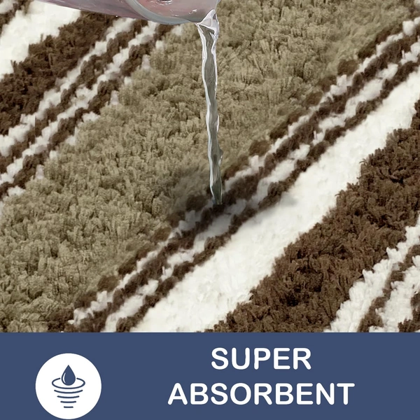 Luxe Home International Luxe Home Capetown Bath Mat (40x60 cm) Super Soft Microfiber, Anti Slip Backing, Washable Bathroom Mat Perfect for Bedroom - Taupe - 40x60 cm, Taupe