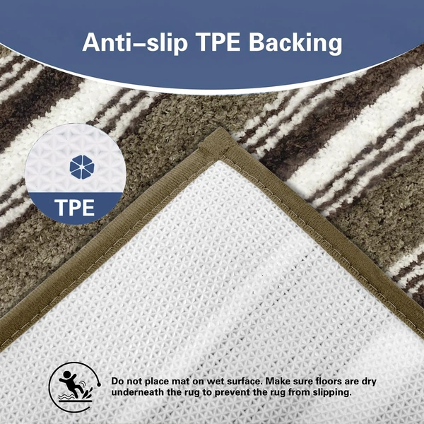 Luxe Home International Luxe Home Capetown Bath Mat (40x60 cm) Super Soft Microfiber, Anti Slip Backing, Washable Bathroom Mat Perfect for Bedroom - Taupe - 40x60 cm, Taupe