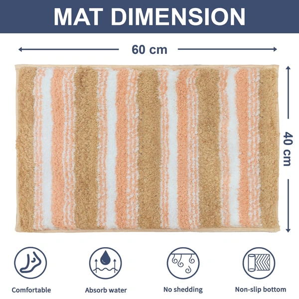 Luxe Home International Luxe Home Capetown Bath Mat (40x60 cm) Super Soft Microfiber, Anti Slip Backing, Washable Bathroom Mat Perfect for Bedroom - Beige - 40x60 cm, Beige