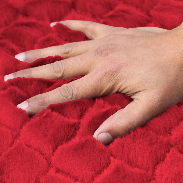 Luxe Home International Luxe Home Runner 1000 GSM Rebbit Fur Anti Skid Slip Water Absorbent Machine Washable and Quick Dry Auatria Rugs ( Maroon , 2 Ft x 5 Ft , Pack of 1 ) - 2x5 Ft, Maroon