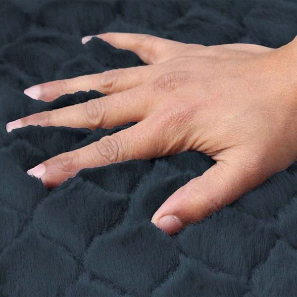 Luxe Home International Luxe Home Carpet Austria Floor Rug Rabbit Fur 1000 GSM Living Room Foot Mats Anti Skid Water Absorbent Easy Machine Washable Rug ( Anthra , 3 Ft x 5 Ft , Pack of 1 ) - 3x5 Ft, Anthra