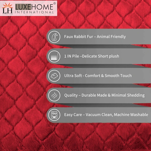 Luxe Home International Luxe Home Runner 1000 GSM Rebbit Fur Anti Skid Slip Water Absorbent Machine Washable and Quick Dry Auatria Rugs ( Maroon , 2 Ft x 5 Ft , Pack of 1 ) - 2x5 Ft, Maroon
