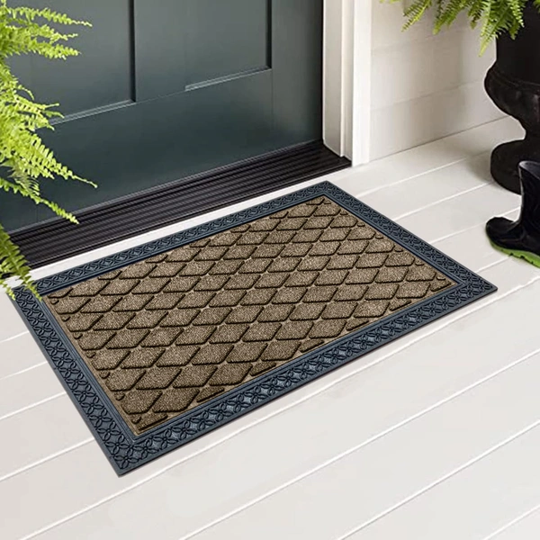 Luxe Home International Luxe Home Coir Door Mat Anti Slip Square Waterproof Doormat for Indoor and Outdoor (Yellow, 40cm x 60cm) - 40x60 cm, Yellow