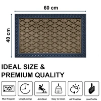 Luxe Home International Luxe Home Coir Door Mat Anti Slip Square Waterproof Doormat for Indoor and Outdoor (Yellow, 40cm x 60cm) - 40x60 cm, Yellow