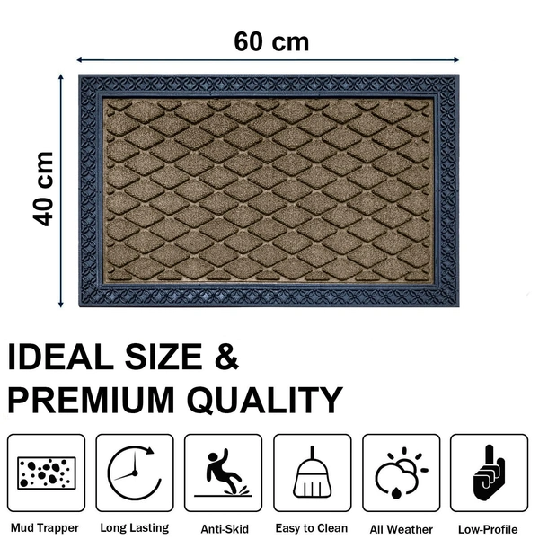 Luxe Home International Luxe Home Coir Door Mat Anti Slip Square Waterproof Doormat for Indoor and Outdoor (Yellow, 40cm x 60cm) - 40x60 cm, Yellow
