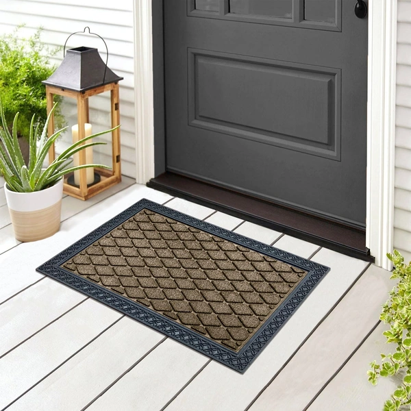 Luxe Home International Luxe Home Coir Door Mat Anti Slip Square Waterproof Doormat for Indoor and Outdoor (Yellow, 40cm x 60cm) - 40x60 cm, Yellow