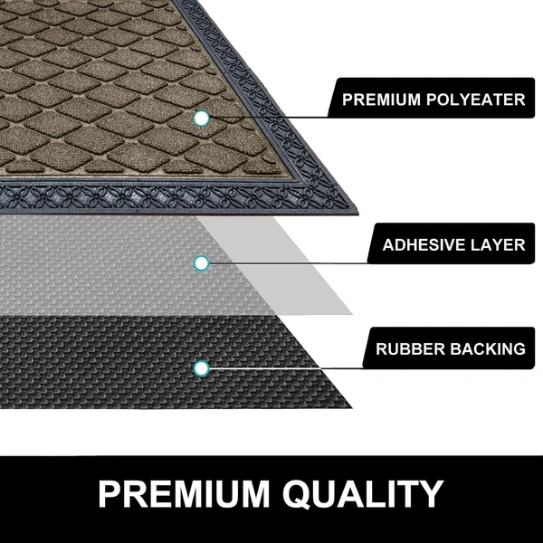 Luxe Home International Luxe Home Coir Door Mat Anti Slip Square Waterproof Doormat for Indoor and Outdoor (Yellow, 40cm x 60cm) - 40x60 cm, Yellow