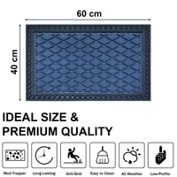 Luxe Home International Luxe Home Coir Door Mat Anti Slip Square Waterproof Doormat for Indoor and Outdoor (Blue, 40cm x 60cm) - 40x60 cm, Blue
