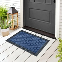 Luxe Home International Luxe Home Coir Door Mat Anti Slip Square Waterproof Doormat for Indoor and Outdoor (Blue, 40cm x 60cm) - 40x60 cm, Blue