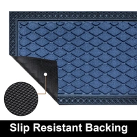 Luxe Home International Luxe Home Coir Door Mat Anti Slip Square Waterproof Doormat for Indoor and Outdoor (Blue, 40cm x 60cm) - 40x60 cm, Blue