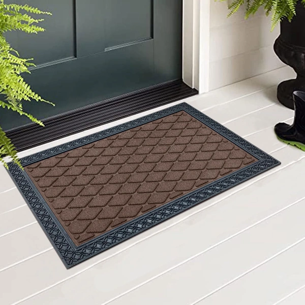 Luxe Home International Luxe Home Coir Door Mat Anti Slip Square Waterproof Doormat for Indoor and Outdoor (Brown, 40cm x 60cm) - 40x60 cm, Brown