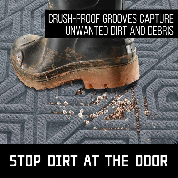 Luxe Home International Luxe Home Coir Door Mat Hexagon Anti Slip Waterproof Doormat for Indoor and Outdoor (Silver, 45cm x 75cm) - 45x75 cm, Silver