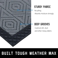 Luxe Home International Luxe Home Coir Door Mat Hexagon Anti Slip Waterproof Doormat for Indoor and Outdoor (Silver, 45cm x 75cm) - 45x75 cm, Silver