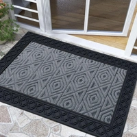 Luxe Home International Luxe Home Coir Door Mat Hexagon Anti Slip Waterproof Doormat for Indoor and Outdoor (Silver, 45cm x 75cm) - 45x75 cm, Silver
