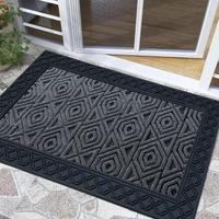 Luxe Home International Luxe Home Coir Door Mat Hexagon Anti Slip Waterproof Doormat for Indoor and Outdoor (Grey, 45cm x 75cm) - 45x75 cm, Grey
