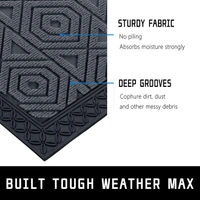 Luxe Home International Luxe Home Coir Door Mat Hexagon Anti Slip Waterproof Doormat for Indoor and Outdoor (Grey, 40cm x 60cm) - 40x60 cm, Grey