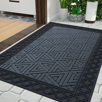 Luxe Home International Luxe Home Coir Door Mat Triangle Anti Slip Waterproof Doormat for Indoor and Outdoor (Grey, 45cm x 75cm) - 45x75 cm, Grey