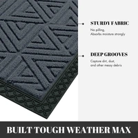Luxe Home International Luxe Home Coir Door Mat Triangle Anti Slip Waterproof Doormat for Indoor and Outdoor (Grey, 40cm x 60cm) - 40x60 cm, Grey