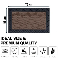 Luxe Home International Luxe Home Coir Door Mat Triangle Anti Slip Waterproof Doormat for Indoor and Outdoor (Brown, 45cm x 75cm) - 45x75 cm, Brown