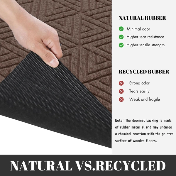 Luxe Home International Luxe Home Coir Door Mat Triangle Anti Slip Waterproof Doormat for Indoor and Outdoor (Brown, 40cm x 60cm) - 40x60 cm, Brown