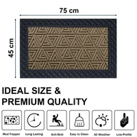 Luxe Home International Luxe Home Coir Door Mat Triangle Anti Slip Waterproof Doormat for Indoor and Outdoor (Yellow, 45cm x 75cm) - 45x75 cm, Yellow