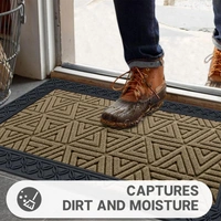 Luxe Home International Luxe Home Coir Door Mat Triangle Anti Slip Waterproof Doormat for Indoor and Outdoor (Yellow, 45cm x 75cm) - 45x75 cm, Yellow