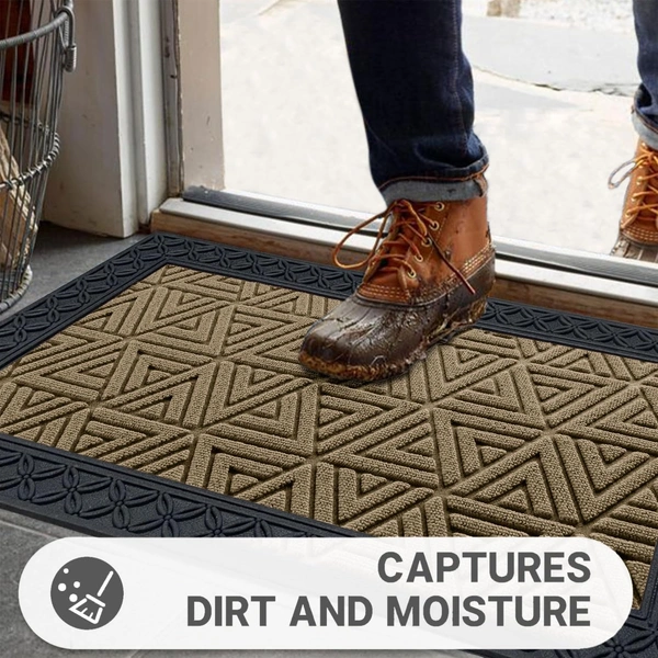 Luxe Home International Luxe Home Coir Door Mat Triangle Anti Slip Waterproof Doormat for Indoor and Outdoor (Yellow, 45cm x 75cm) - 45x75 cm, Yellow