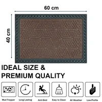 Luxe Home International Luxe Home Coir Door Mat Triangle Anti Slip Waterproof Doormat for Indoor and Outdoor (Brown, 40cm x 60cm) - 40x60 cm, Brown