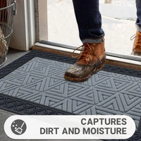 Luxe Home International Luxe Home Coir Door Mat Triangle Anti Slip Waterproof Doormat for Indoor and Outdoor (Silver, 45cm x 75cm) - 45x75 cm, Silver