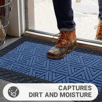 Luxe Home International Luxe Home Coir Door Mat Triangle Anti Slip Waterproof Doormat for Indoor and Outdoor (Blue, 45cm x 75cm) - 45x75 cm, Blue