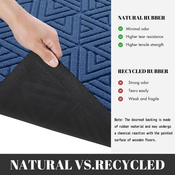 Luxe Home International Luxe Home Coir Door Mat Triangle Anti Slip Waterproof Doormat for Indoor and Outdoor (Blue, 45cm x 75cm) - 45x75 cm, Blue