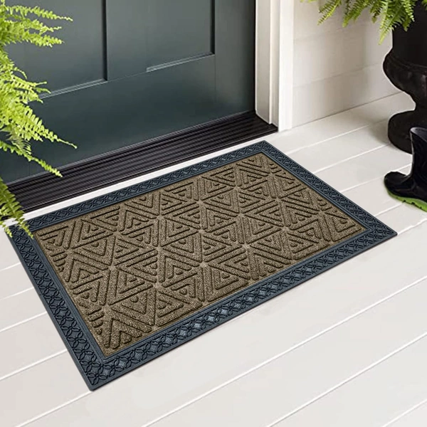 Luxe Home International Luxe Home Coir Door Mat Triangle Anti Slip Waterproof Doormat for Indoor and Outdoor (Yellow, 40cm x 60cm) - 40x60 cm, Yellow
