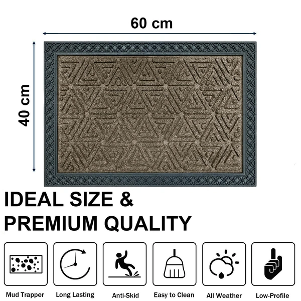 Luxe Home International Luxe Home Coir Door Mat Triangle Anti Slip Waterproof Doormat for Indoor and Outdoor (Yellow, 40cm x 60cm) - 40x60 cm, Yellow