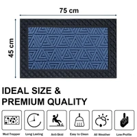 Luxe Home International Luxe Home Coir Door Mat Triangle Anti Slip Waterproof Doormat for Indoor and Outdoor (Blue, 45cm x 75cm) - 45x75 cm, Blue