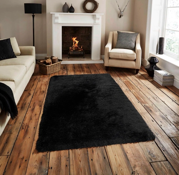 Luxe Home International Luxe Home Comfort Ellure Poly Fiber Anti-Skid Water Absorbant Soaking Washable Carpet Rug for Bedroom (Piece of 1, Anthra, 3' x 5' ) - 3x5 Ft, Anthra