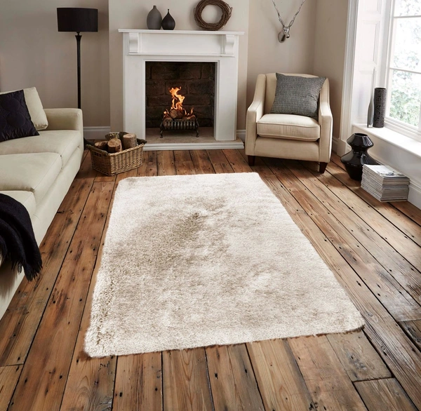 Luxe Home International Luxe Home Comfort Ellure Poly Fiber Anti-Skid Water Absorbant Soaking Washable Carpets for Bedroom (Piece of 1, Natural, 5' x 8' ) - Natural