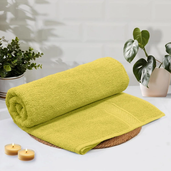 Luxe Home Cotton Bath Towel 450 GSM Quick Dry Large Size Bathroom Towels for Men & Women, Home, Kitchen, Gym, Spa (70x137 cm, Yellow)
