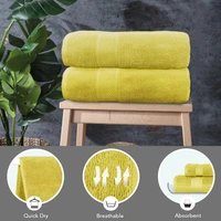 Luxe Home International Cotton Bath Towel 450 GSM Quick Dry Large Size Bathroom Towels for Men & Women, Home, Kitchen, Gym, Spa (70x137 cm, Yellow) - 70x137 cm, Yellow