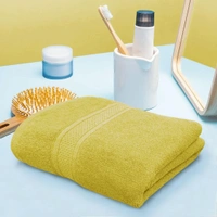 Luxe Home International Cotton Bath Towel 450 GSM Quick Dry Large Size Bathroom Towels for Men & Women, Home, Kitchen, Gym, Spa (70x137 cm, Yellow) - 70x137 cm, Yellow