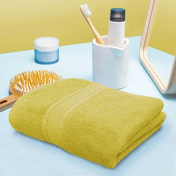 Luxe Home International Cotton Bath Towel 450 GSM Quick Dry Large Size Bathroom Towels for Men & Women, Home, Kitchen, Gym, Spa (70x137 cm, Yellow) - 70x137 cm, Yellow
