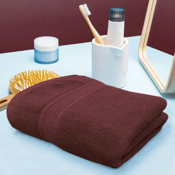 Luxe Home International Cotton Bath Towel 450 GSM Quick Dry Large Size Bathroom Towels for Men & Women, Home, Kitchen, Gym, Spa (70x137 cm, Wine) - 70x137 cm, Wine