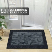 Luxe Home International Luxe Home Cube Rubber Coir Door Mat Anti Slip Doormat for Indoor and Outdoor (Grey, 45cm x 75cm) - 45x75 cm, Grey