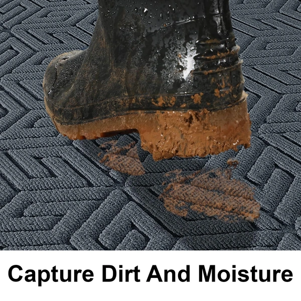 Luxe Home International Luxe Home Cube Rubber Coir Door Mat Anti Slip Doormat for Indoor and Outdoor (Grey, 45cm x 75cm) - 45x75 cm, Grey