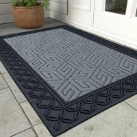 Luxe Home International Luxe Home Cube Rubber Coir Door Mat Anti Slip Doormat for Indoor and Outdoor (Silver, 45cm x 75cm) - 45x75 cm, Silver