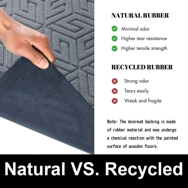 Luxe Home International Luxe Home Cube Rubber Coir Door Mat Anti Slip Doormat for Indoor and Outdoor (Silver, 45cm x 75cm) - 45x75 cm, Silver