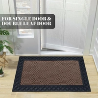 Luxe Home International Luxe Home Cube Rubber Coir Door Mat Anti Slip Doormat for Indoor and Outdoor (Brown, 45cm x 75cm) - 45x75 cm, Brown