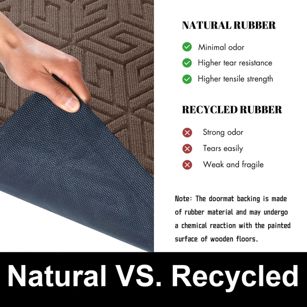 Luxe Home International Luxe Home Cube Rubber Coir Door Mat Anti Slip Doormat for Indoor and Outdoor (Brown, 45cm x 75cm) - 45x75 cm, Brown