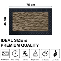 Luxe Home International Luxe Home Cube Rubber Coir Door Mat Anti Slip Doormat for Indoor and Outdoor (Yellow, 45cm x 75cm) - 45x75 cm, Yellow
