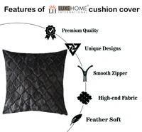 Luxe Home International Luxe Home Cushion Cover 16 inch x 16 inch Duble Side Rabbit Fur Diamond Design Covers Pack of 2 for Sofa, Bedroom, livingroom (Anthra) - Diamond Design, Anthra