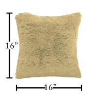 Luxe Home International Cushion Cover Marino Fur Sold Design Ultra Soft for Home Decor, Sofa, Bedroom, Fernituer, Living Room Set of 2 ( 16"x16", Gold) - 16x16, Gold